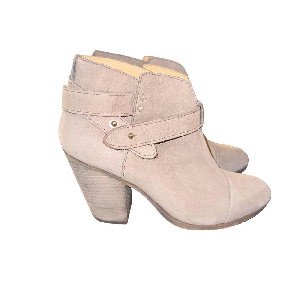 Rag & Bone Harrow Suede Ankle Boots Wrap Strap Block Heel 7 / 37